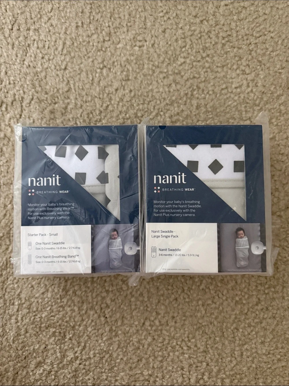 Breathing Wear White & Gray Swaddle Pack